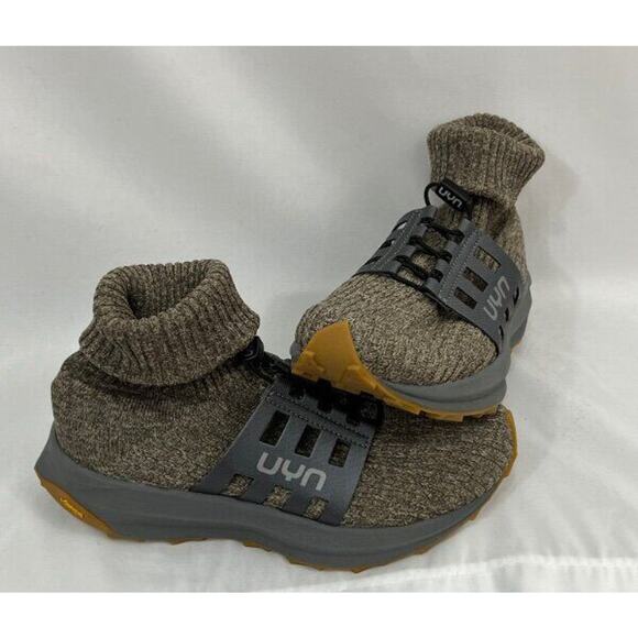 UYN Sz 39 8 Uynner Womens Brown Taupe Booties Hero Shoes Merino Wool Vibram Sole - Picture 5 of 15